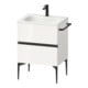 Duravit Meuble sous-lavabo mural Sivida 61x59,2x47,7cm, 2 tiroirs, blanc brillant, surface noire-1