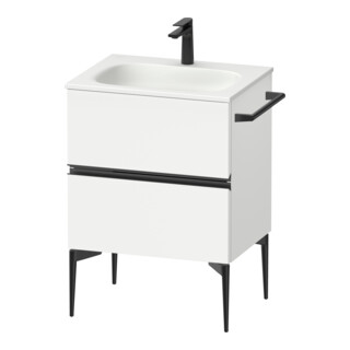 Duravit Meuble sous-lavabo mural Sivida 61x59,2x47,7cm, 2 tiroirs, blanc mat, gris noir