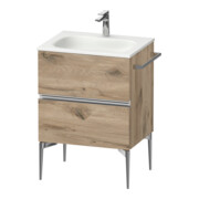 Duravit Meuble sous-lavabo mural Sivida 61x59,2x47,7cm, 2 tiroirs, E Marm, G chr