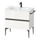 Duravit Meuble sous-lavabo mural Sivida 81x59,1x47,7 cm, 2 tiroirs, blanc brillant, taille noire-1