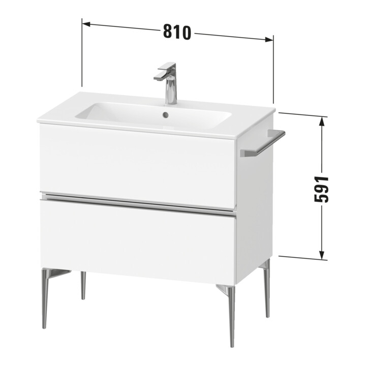 Duravit Meuble sous-lavabo mural Sivida 81x59,1x47,7 cm, 2 tiroirs, E Marm, G chr