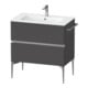 Duravit Meuble sous-lavabo mural Sivida 81x59,1x47,7 cm, 2 tiroirs, gris m, chromé-1