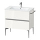Duravit Meuble sous lavabo mural Sivida 81x59,1x47,7cm, 2 tiroirs, blanc brillant, chrome-1