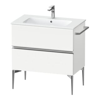 Duravit Meuble sous-lavabo mural Sivida 81x59,1x47,7cm, 2 tiroirs, blanc mat, chromé