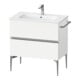 Duravit Meuble sous-lavabo mural Sivida 81x59,1x47,7cm, 2 tiroirs, blanc mat, chromé-1