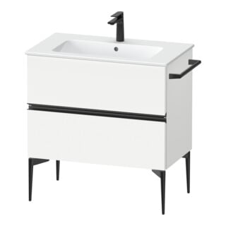 Duravit Meuble sous-lavabo mural Sivida 81x59,1x47,7cm, 2 tiroirs, blanc mat, gris anthracite