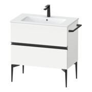 Duravit Meuble sous-lavabo mural Sivida 81x59,1x47,7cm, 2 tiroirs, blanc mat, gris anthracite