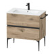 Duravit Meuble sous-lavabo mural Sivida 81x59,1x47,7cm, 2 tiroirs, E Marm, couleur noire-1