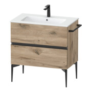 Duravit Meuble sous-lavabo mural Sivida 81x59,1x47,7cm, 2 tiroirs, E Marm, couleur noire