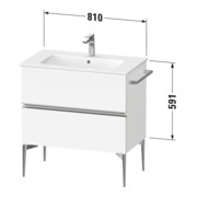 Duravit Meuble sous-lavabo mural Sivida 81x59,1x47,7cm, 2 tiroirs, E Marm, couleur noire-3