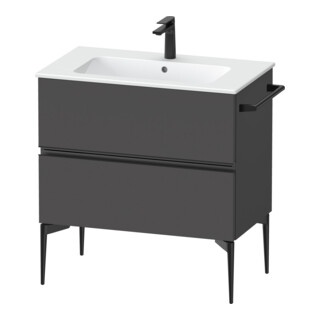 Duravit Meuble sous lavabo mural Sivida 81x59,1x47,7cm, 2 tiroirs, gris mat, Gr. sw