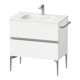 Duravit Meuble sous-lavabo mural Sivida 81x59,2x47,7 cm, 2 tiroirs, blanc mat, grand chrome-1