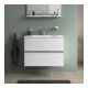 Duravit Meuble sous-lavabo mural Sivida 81x59,2x47,7 cm, 2 tiroirs, blanc mat, grand chrome
