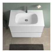 Duravit Meuble sous-lavabo mural Sivida 81x59,2x47,7 cm, 2 tiroirs, blanc mat, grand chrome-2