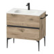Duravit Meuble sous-lavabo mural Sivida 81x59,2x47,7 cm, 2 tiroirs, E Marbre, Couleur noire-1