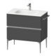 Duravit Meuble sous-lavabo mural Sivida 81x59,2x47,7 cm, 2 tiroirs, gris m, chromé-1