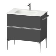 Duravit Meuble sous-lavabo mural Sivida 81x59,2x47,7 cm, 2 tiroirs, gris m, chromé