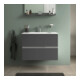 Duravit Meuble sous-lavabo mural Sivida 81x59,2x47,7 cm, 2 tiroirs, gris m, chromé