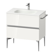 Duravit Meuble sous lavabo mural Sivida 81x59,2x47,7cm, 2 tiroirs, blanc brillant, chrome