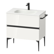 Duravit Meuble sous lavabo mural Sivida 81x59,2x47,7cm, 2 tiroirs, blanc brillant, taille noire