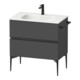 Duravit Meuble sous-lavabo mural Sivida 81x59,2x47,7cm, 2 tiroirs, gris mat, Gr. sw-1