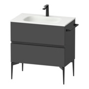Duravit Meuble sous-lavabo mural Sivida 81x59,2x47,7cm, 2 tiroirs, gris mat, Gr. sw