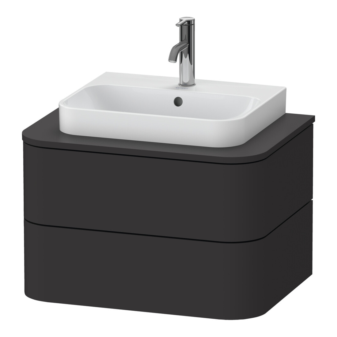 Duravit Meuble sous lavabo o. ES Happy D.2 Plus 40,8x65 cm, 2 tiroirs, graphite super mat