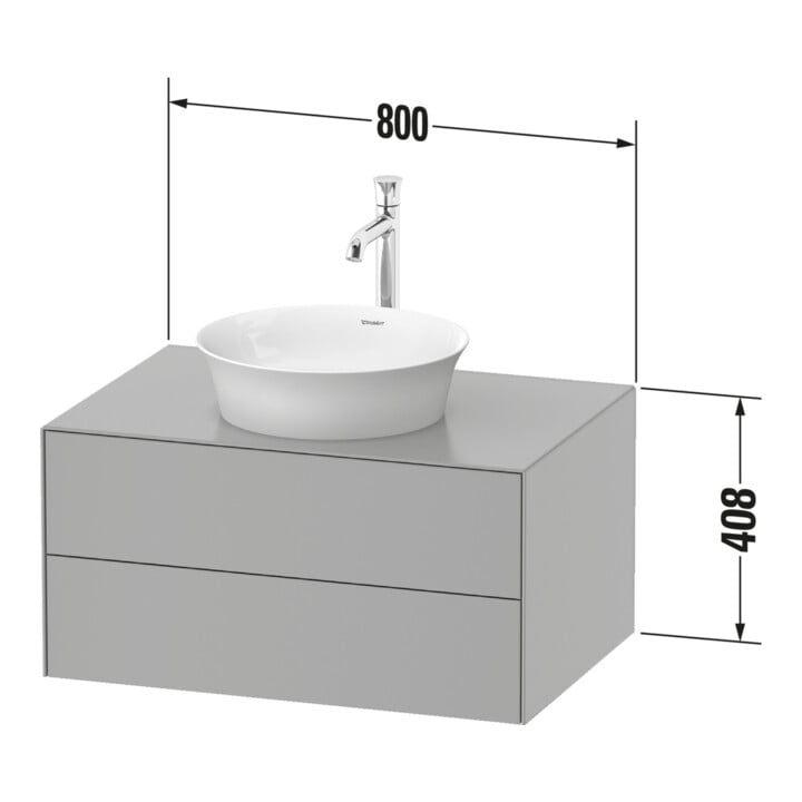 Duravit Meuble sous-lavabo o. ES White Tulip 40,8x80x55 cm, 2 tiroirs, s-mat
