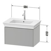 Duravit Meuble sous-lavabo o. ES White Tulip 41x68,4x45,8 cm, 1 A, Ei Nat mas/blanc hgl-3