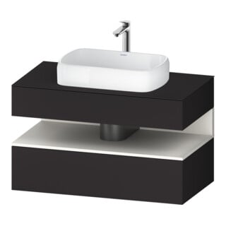 Duravit Meuble sous-lavabo Qatego 100x55x60 cm, blanc avec poignée, laqué, pour niche