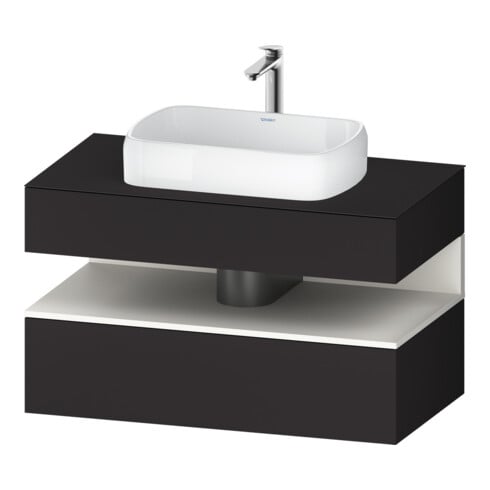 Duravit Meuble sous-lavabo Qatego 100x55x60 cm, blanc avec poignée, laqué, pour niche