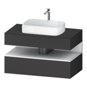 Duravit Meuble sous lavabo Qatego 100x55x60 cm, blanc avec poignée métal, laqué, pour niche-1