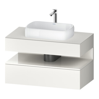 Duravit Meuble sous-lavabo Qatego 100x55x60 cm, blanc brillant/blanc mat, Pl, niche