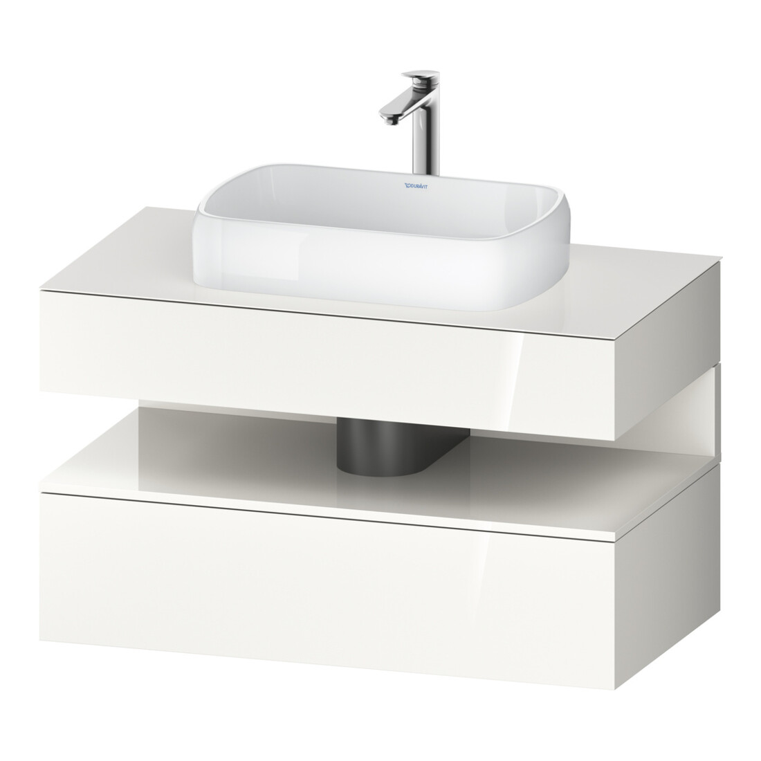 Duravit Meuble sous-lavabo Qatego 100x55x60 cm, blanc brillant, consoles, niche