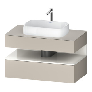 Duravit Meuble sous lavabo Qatego 100x55x60 cm, blanc g/taupe, placard, niche