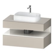 Duravit Meuble sous lavabo Qatego 100x55x60 cm, blanc g/taupe, placard, niche-1