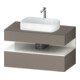 Duravit Meuble sous-lavabo Qatego 100x55x60 cm, blanc/gris, 1 tiroir, laqué-1