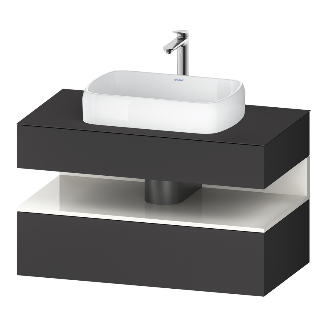 Duravit Meuble sous-lavabo Qatego 100x55x60 cm, blanc/gris m, pl, 1 tiroir