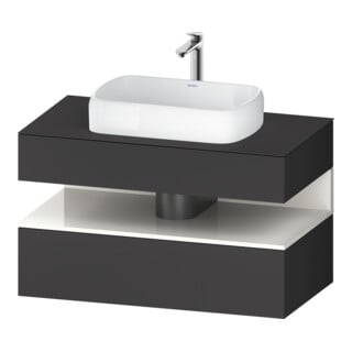 Duravit Meuble sous-lavabo Qatego 100x55x60 cm, blanc/gris m, Pl, niche