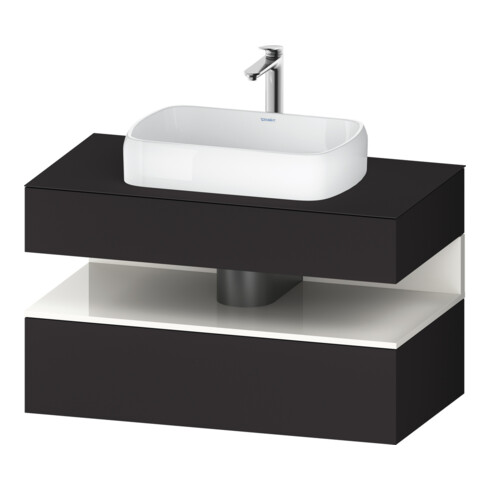 Duravit Meuble sous-lavabo Qatego 100x55x60 cm, blanc/gris m, pl, niche