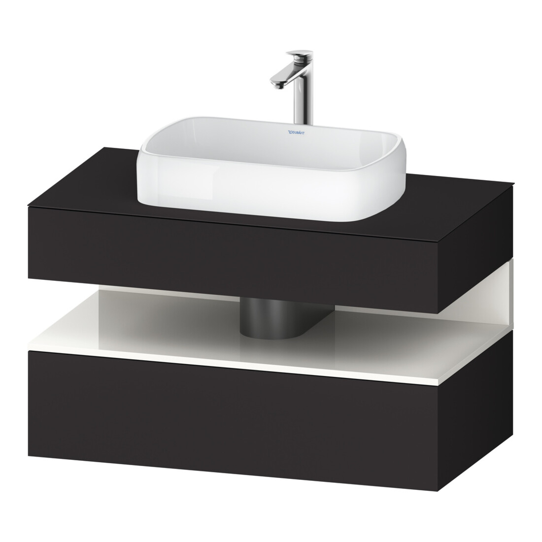 Duravit Meuble sous lavabo Qatego 100x55x60 cm, blanc/gris m, placage, 1 tiroir