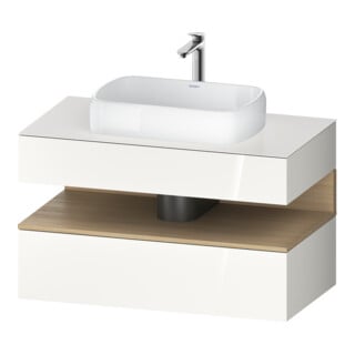 Duravit Meuble sous lavabo Qatego 100x55x60 cm, blanc mat, 1 tiroir