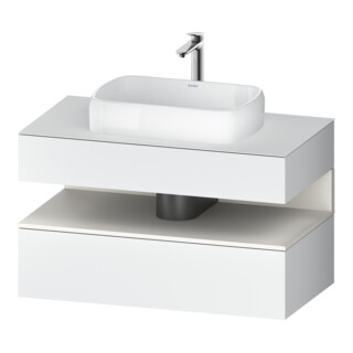 Duravit Meuble sous lavabo Qatego 100x55x60 cm, blanc mat, 1 tiroir