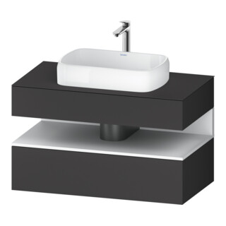 Duravit Meuble sous-lavabo Qatego 100x55x60 cm, blanc mat/gris mat, 1 tiroir