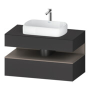 Duravit Meuble sous lavabo Qatego 100x55x60 cm, blanc mat/gris mat, 1 tiroir-1