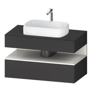 Duravit Meuble sous-lavabo Qatego 100x55x60 cm, blanc mat/gris mat, 1 tiroir