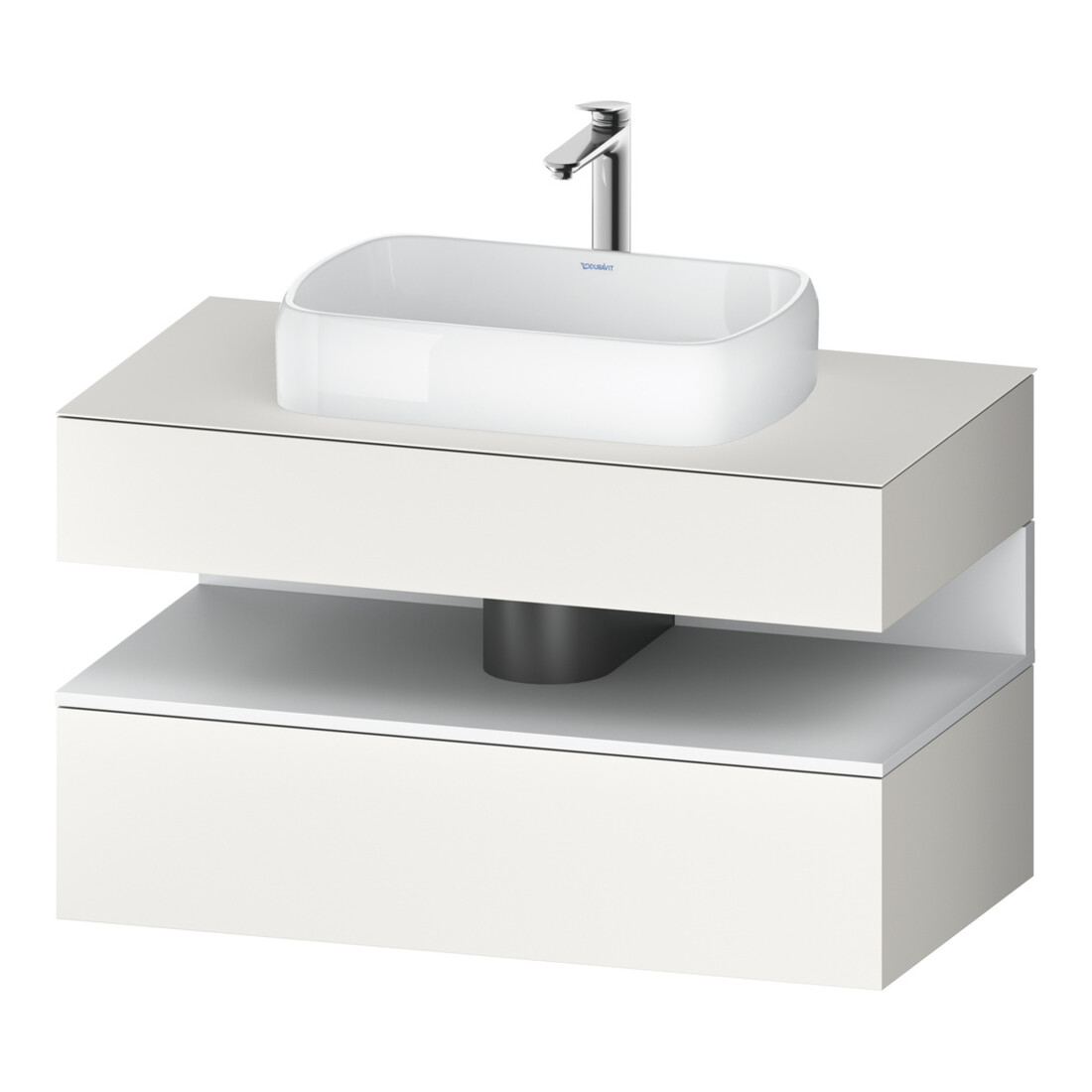 Duravit Meuble sous lavabo Qatego 100x55x60 cm, blanc mat, niche
