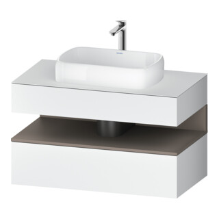 Duravit Meuble sous lavabo Qatego 100x55x60 cm, blanc mat, niche