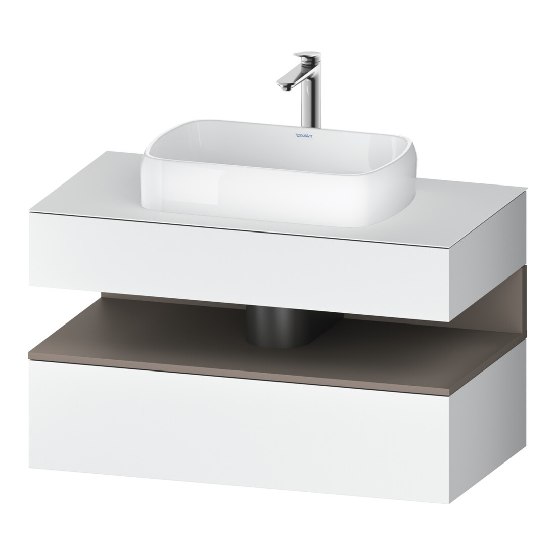 Duravit Meuble sous lavabo Qatego 100x55x60 cm, blanc mat, niche