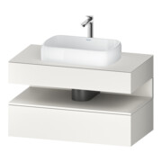 Duravit Meuble sous lavabo Qatego 100x55x60 cm, blanc mat, placage, 1 tiroir-1